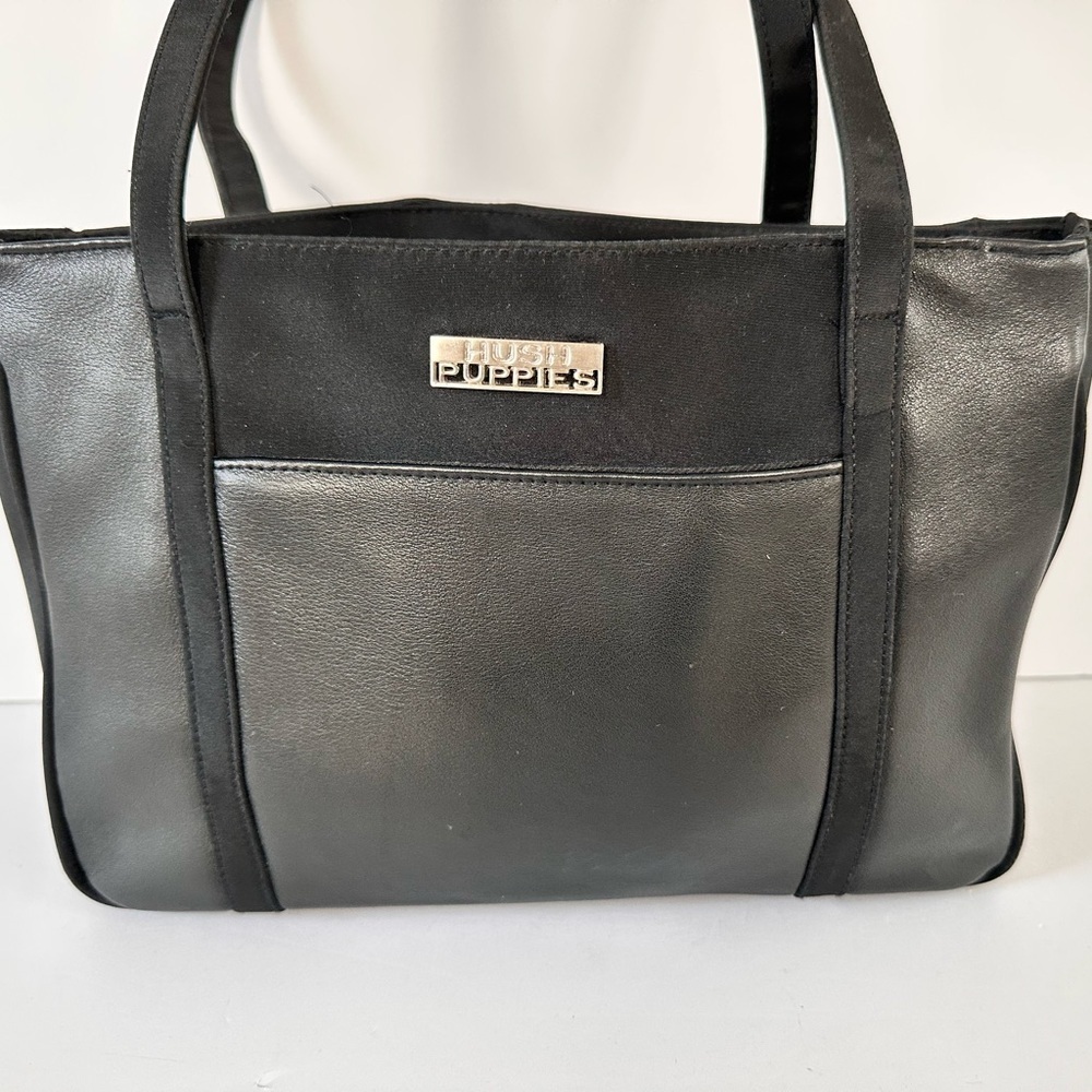 Hush Puppies Womens Handbag Shoulder Bag Black Leather / EUC Y2K‎ Classic Office